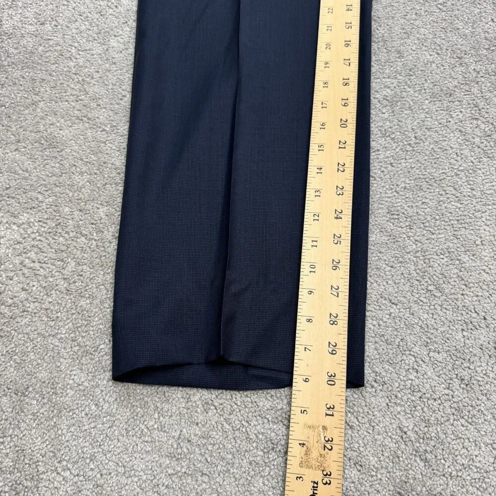 Boss Hugo Boss Virgin Wool Dress Pants Mens 39x29 Navy Blue Straight Leg Career